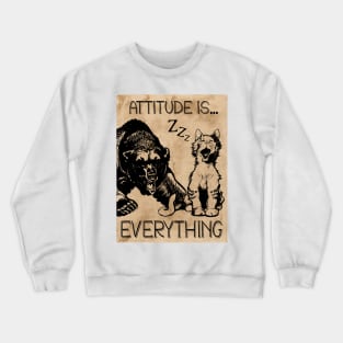 Attitude is Everything funny cat bear vintage Crewneck Sweatshirt